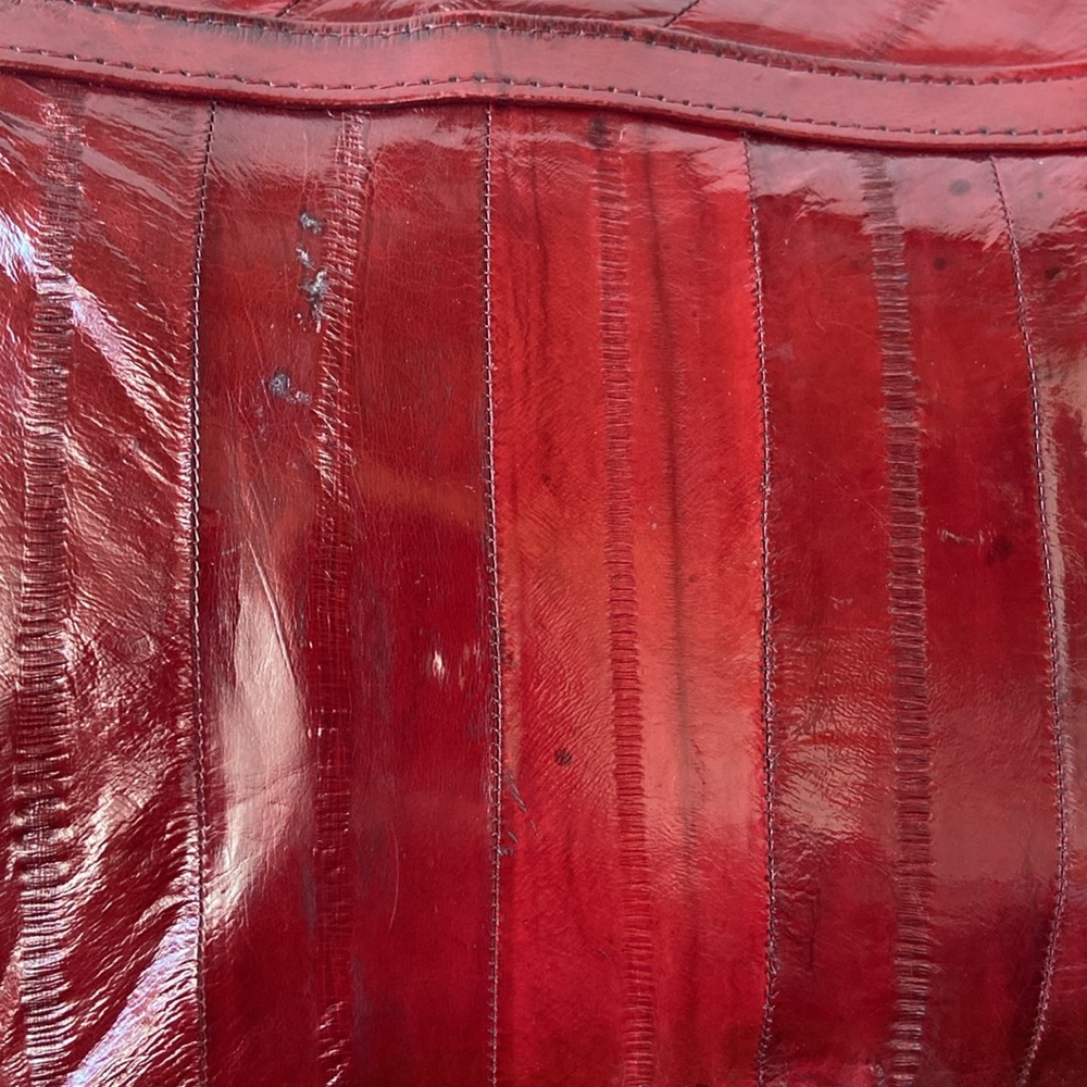 Vintage Red Eel Shoulder Bag or Clutch - Picture 9 of 16